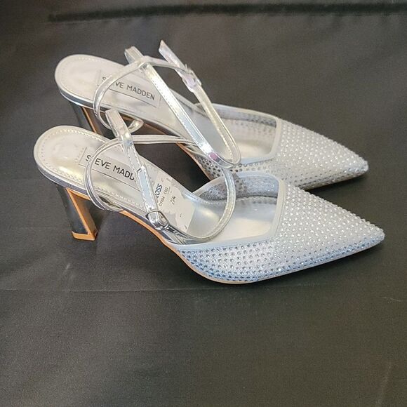 BRAND NEW STEVE MADDEN WOMEN'S RHINESTONE HEEL PUMP - Picture 5 of 15